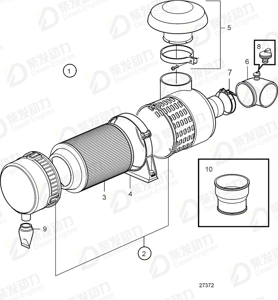 volvo penta Bracket 3842051 Drawing